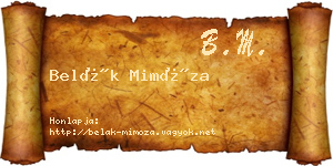 Belák Mimóza névjegykártya